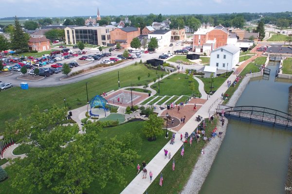 New Bremen, Ohio canal and crowd during Bremenfest 2019